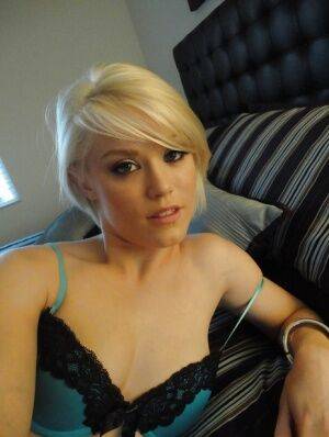 18 year old blonde teen Ash Hollywood taking nude self shots in mirror on nudesceleb.com