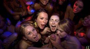 Party girls Natalie Lust & Callie Calypso have group sex in club with gfs on nudesceleb.com