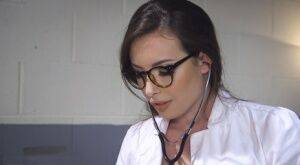 Female doctor Casey Calvert gets a taste of her own medicine from a patient on nudesceleb.com