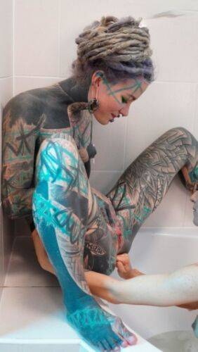 PHOTOSET double ANAL FISTING bath HUGE anal GAPES female orgasm, tattoo on nudesceleb.com
