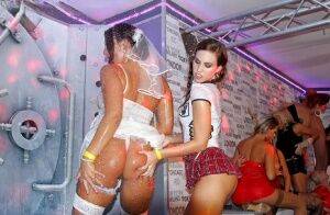 Filthy gals getting wet and having some lesbian fun at the wild party on nudesceleb.com