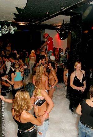 Filthy MILFs have some lesbian and blowjob fun at the wild foam party on nudesceleb.com