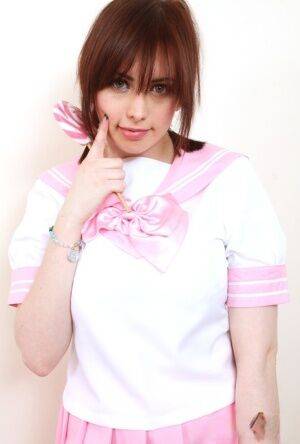 Louisa May as a pink manga schoolgirl on nudesceleb.com