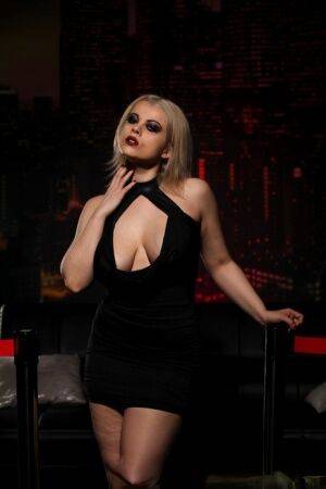 Nadia White looking hot in her black dress on nudesceleb.com