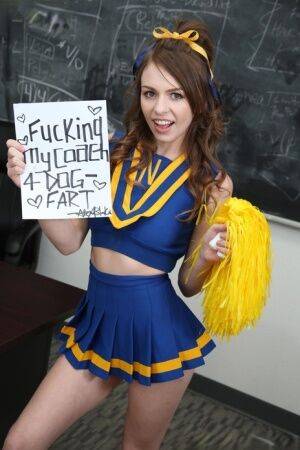 White cheerleader goes pussy to mouth with a black man in classroom on nudesceleb.com