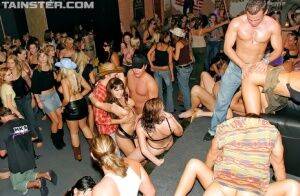 Promiscuous ladies sucks and fucks hard cocks at the drunk party on nudesceleb.com