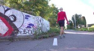 Di Devi squats near a bridge to piss outside on nudesceleb.com