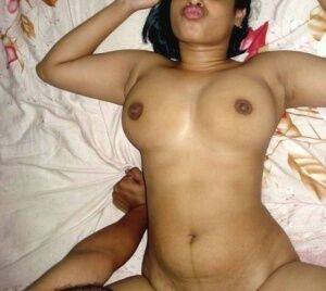 Chubby Indian girl with a big ass and boobs gets banged by her man on bed - India on nudesceleb.com