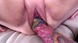 Amateur BBW dildo fucks her pierced pussy before being fisted and banged on nudesceleb.com