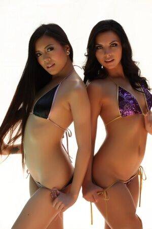 Perfect Alluring Vixen babes Chelsea C and Ashlin are getting friendly in on nudesceleb.com