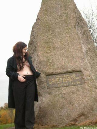 Chubby girl peeing outdoors - Britain on nudesceleb.com