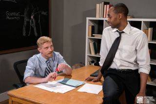 Cody winter is grading papers when his coworker alson caramel in on nudesceleb.com