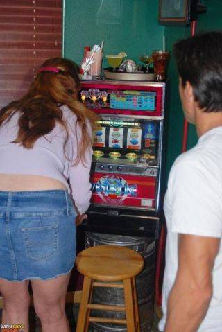 Gangbang dee fucks a guy near a slots machine on nudesceleb.com