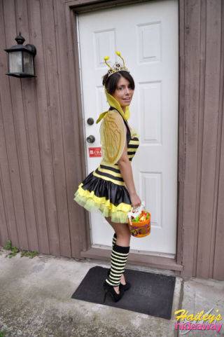 Cute teen in costume on nudesceleb.com