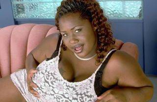 Ebony bbw getting naked and showing off her massive boobs on nudesceleb.com