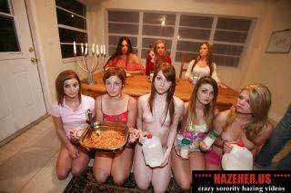 Sorority girls getting hazed and humiliated by serving dinner na on nudesceleb.com
