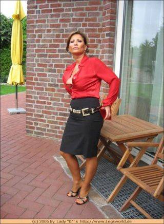 Lady barbara upskirt in stockings stretching her panties - Germany on nudesceleb.com