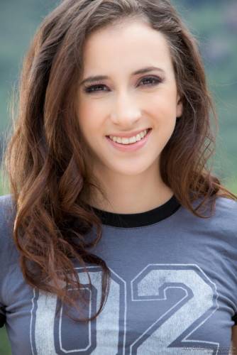 Teenage Brunette Belle Knox Is Taking Off Her Top And Shorts In The Open Air on nudesceleb.com