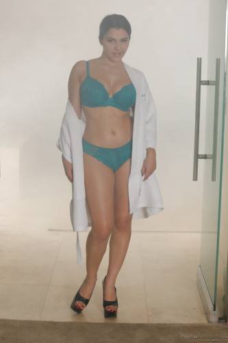 Stunning italian pornstar Valentina Nappi showing big boobs and spreading her legs in the bathroom - Italy on nudesceleb.com