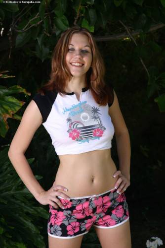 Redhead Girl Smokie Flame Removes Her Tight White Panties And Touches Her Pussy Outdoors on nudesceleb.com
