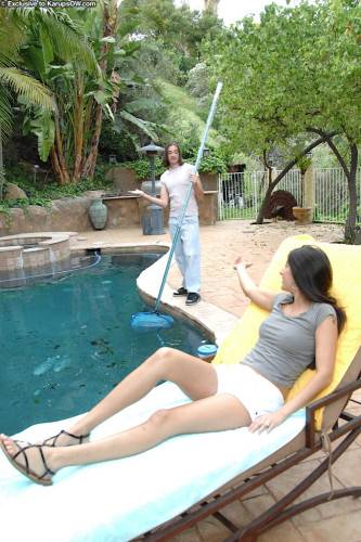 Leggy Long Haired Brunette Mild Nikki Daniels Rides On Top Of Cock By The Pool on nudesceleb.com