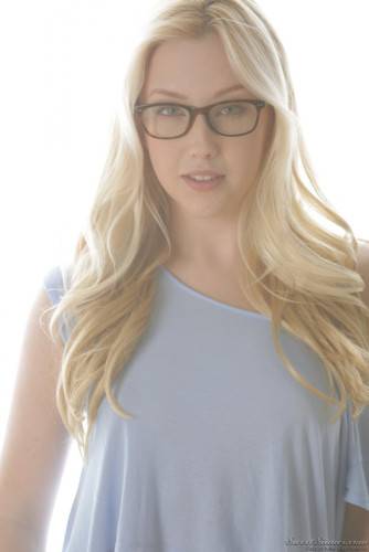 Handsome Nerdy Looking Blonde Samantha Rone Strips And Teases With Pleasure on nudesceleb.com