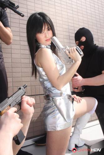 Beautiful Black Lingerie Girl Shizuka Minami Is Sliding Her Tongue Up And Down The Piston on nudesceleb.com