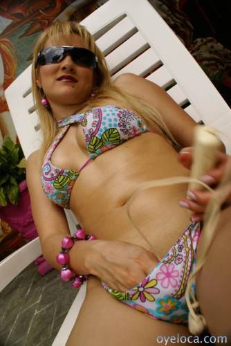 Latina Samantha Cruz And Her Friends In Bikinis And Sun Glasses Have A Good Time Outside on nudesceleb.com