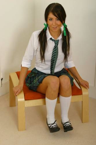 Schoolgirl Antonia Lays Off Her Cotton Panties To Show Her Well Shaped Ass And Neat Muff on nudesceleb.com