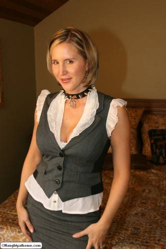 Classy Milf In White Stockings Desirae Spencer Turns Around And Shows Hot Doggy on nudesceleb.com