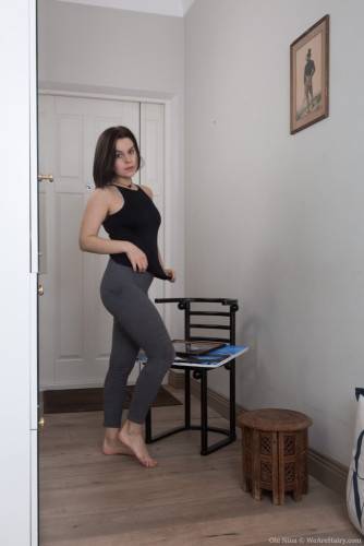 Slender ukrainian dark hair teen Ole Nina in undies is foot fetishist - Ukraine on nudesceleb.com