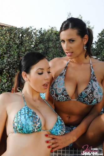 Lesbian Busty Babes Jelena Jensen And Sensual Jane Are Showing Off On A Sunny Day. on nudesceleb.com