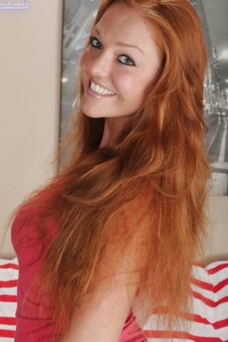 Foxy american redheaded teen Farrah Flower revealing big hooters and bald pussy - Usa on nudesceleb.com