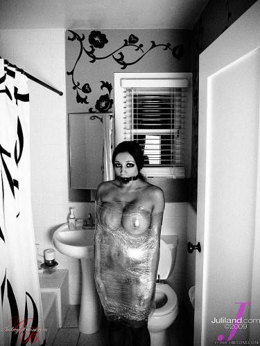 Naked Mummified Brunette Diva Audrey Bitoni Reveals Her Amazing Huge Boobs on nudesceleb.com
