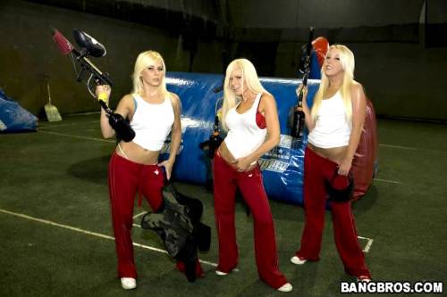 Three Blondes Kenzi Marie, Holly Fox And Madison Ivy Get Fucked After Playing Paintball on nudesceleb.com