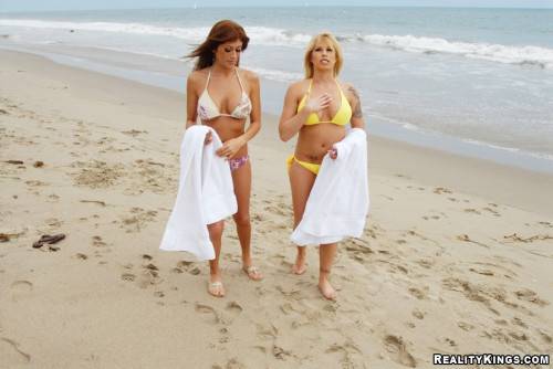 Brooke Haven And Lisa Daniels Take Off Their Bikinis And Enjoy Strapon Sex on nudesceleb.com