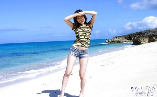 Alluring japanese babe Yua Aida exhibits big titties and ass at beach - Japan on nudesceleb.com