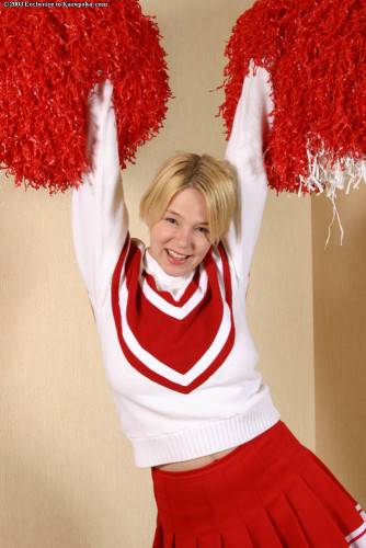 Playful Uniformed Cheerleader Missy Monroe Can't Wait To Show Her Big Jugs And Bald Pussy on nudesceleb.com