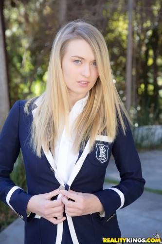 Very attractive american blonde young Natalia Starr in uniform denudes big hooters and hot ass - Usa on nudesceleb.com