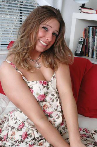 Very attractive youthful Hailey in sexy skirt baring her butt and shaved pussy on nudesceleb.com