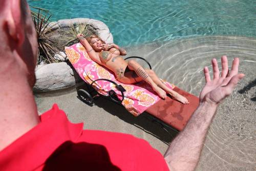 Kitana Montana Pleases Lucky Dude By The Pool on nudesceleb.com