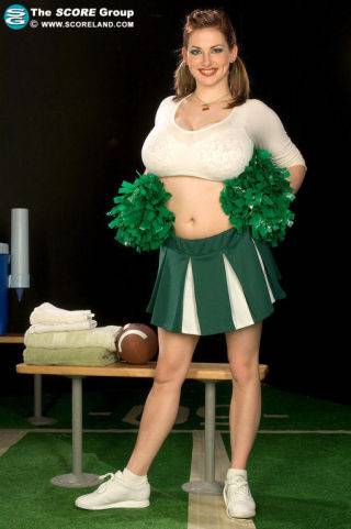 Huge boobs christy marks in sexy cheerleader outfut on nudesceleb.com