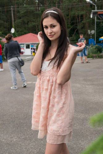 Elegant And Graceful Teen Brunette Lilian A Exposes Her Creamy Bod Outdoors on nudesceleb.com