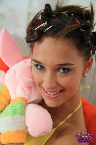 Tender Teen Victoria Sweet In Yellow Bra Holds Her Plush Toy While Getting Pounded on nudesceleb.com