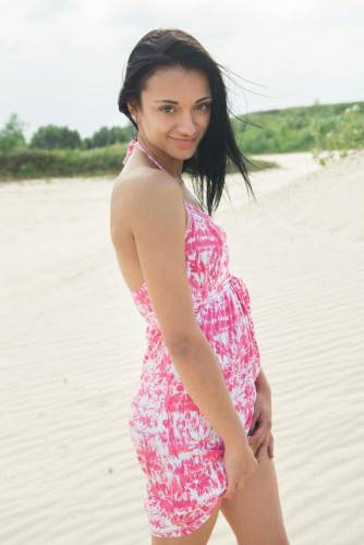 Gorgeous Teen Aprilia B Is Performing The Turning On Nude Pussy Posing On The Beach on nudesceleb.com