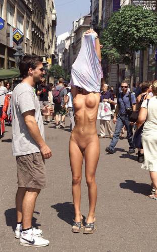Completely Nude Immaculate Missy Nelli Hunter Explicitly Posing In Public. on nudesceleb.com