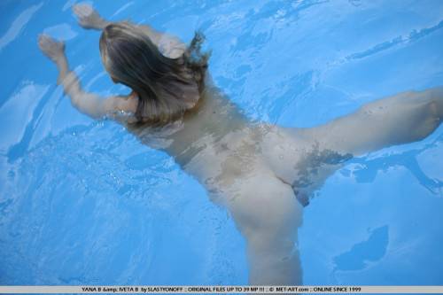 The Absolutely Naked Body Of Luscious Teen Doll Yana B Is Luxuriating In The Pool on nudesceleb.com