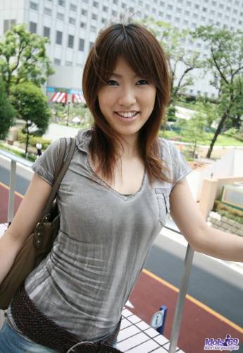 Cute Dark Haired Asian Babe Yuzuka Idols Shows Her Bushy Taco As She Takes Her Lingerie Off on nudesceleb.com