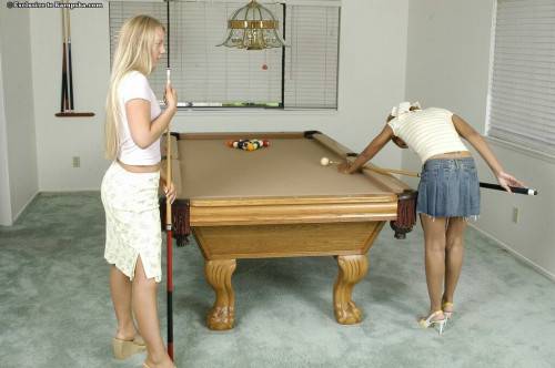 Cali Hunter Enjoys Interracial Lesbian Sex With Her Friend In The Pool Room on nudesceleb.com