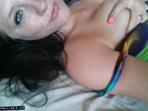 No Other Babes Could Tease Like Brunette Freckles Does And Get Away With It As Well. on nudesceleb.com